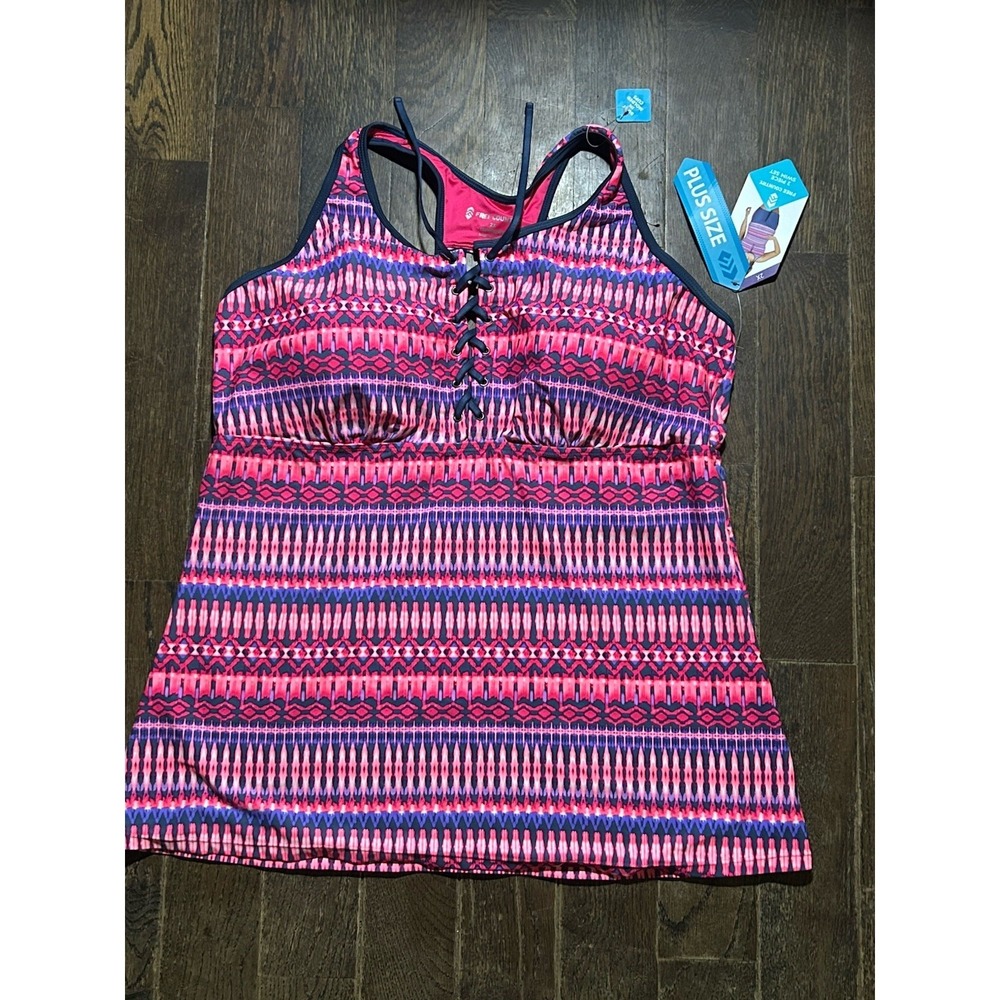 NEW‎ FREE COUNTRY TANKINI SWIM TOP UNDERWIRE SIZe 2X Top Only